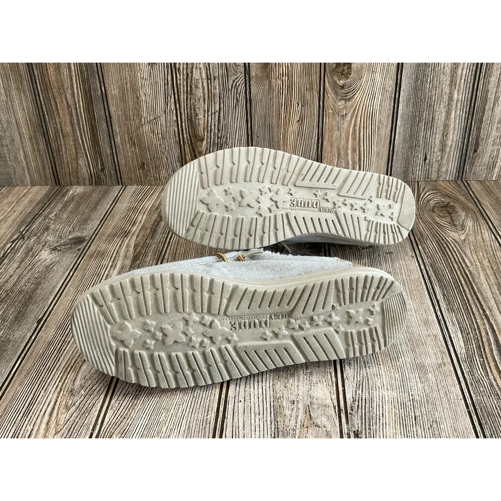 Hey Dude Wally Herringbone Grey Shoes Men's Slip on Loafers Size 8